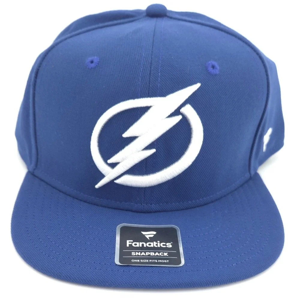 Fanatics Tampa Bay Lightning Hat Mens Blue NHL Snapback Flat Bill Adjustable NEW